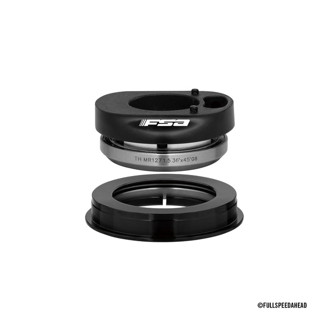 FSA Bicycle Headset - CR System Headset NO.55R 1.5"/ACR/STD 1-1/8" 1.5" (51.8mm OD) Matt BK H2473 w/Glossy black FSA logo