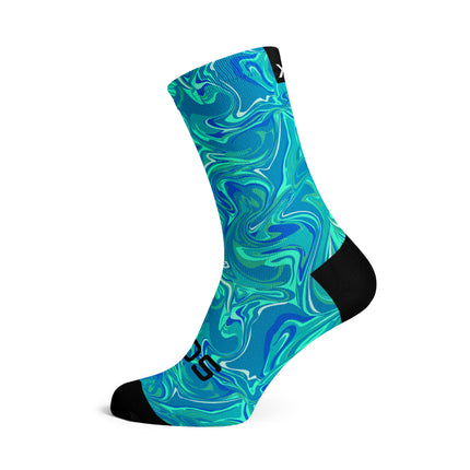 SOX Footwear Bicycle Marble Blue - Size M (US 5-9) - SOX Footwear Performance Socks - 1 Pair