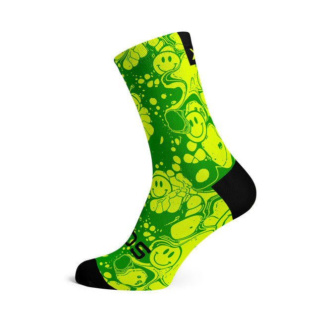 SOX Footwear Bicycle Neon Slide Yellow - Size M (US 5-9) - SOX Footwear Performance Socks - 1 Pair