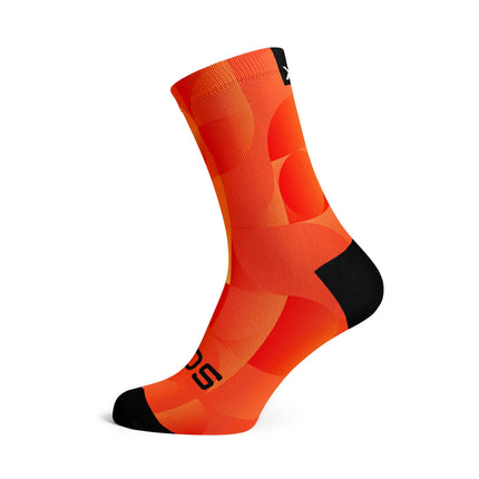 SOX Footwear Bicycle Solid Orange - Size L (US 9-13) - SOX Footwear Performance Socks - 1 Pair