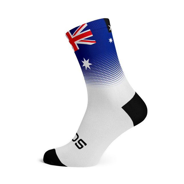 SOX Footwear Bicycle Australia Flag - Size M (US 5-9) - SOX Footwear Performance Socks - 1 Pair
