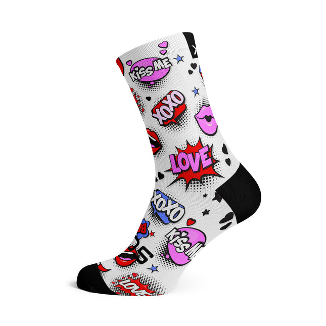 SOX Footwear Bicycle Love Struck - Size L (US 9-13) - SOX Footwear Performance Socks - 1 Pair