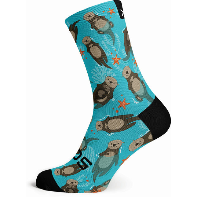 SOX Footwear Bicycle Otters - Size M (US 5-9) - SOX Footwear Performance Socks - 1 Pair
