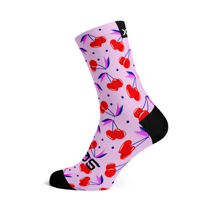 SOX Footwear Bicycle Cherry Pink - Size M (US 5-9) - SOX Footwear Performance Socks - 1 Pair
