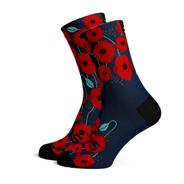 SOX Footwear Bicycle Poppy - Size M (US 5-9) - SOX Footwear Performance Socks - 1 Pair
