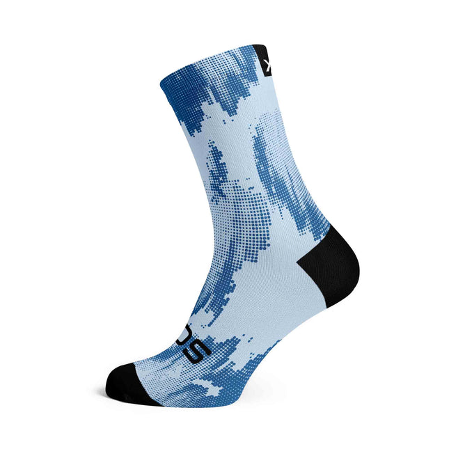 SOX Footwear Bicycle Blue Gravel - Size L (US 9-13) - SOX Footwear Performance Socks - 1 Pair