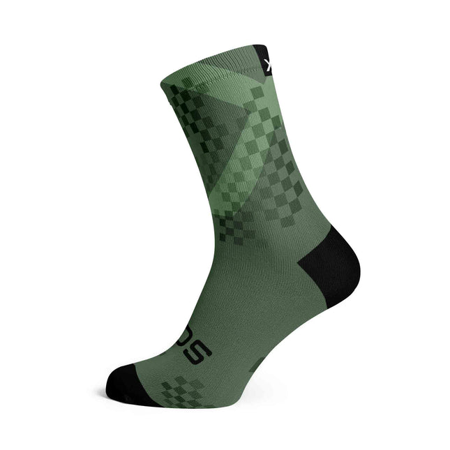 SOX Footwear Bicycle X Olive - Size L (US 9-13) - SOX Footwear Performance Socks - 1 Pair
