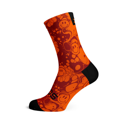 SOX Footwear Bicycle Neon Slide Orange - Size L (US 9-13) - SOX Footwear Performance Socks - 1 Pair