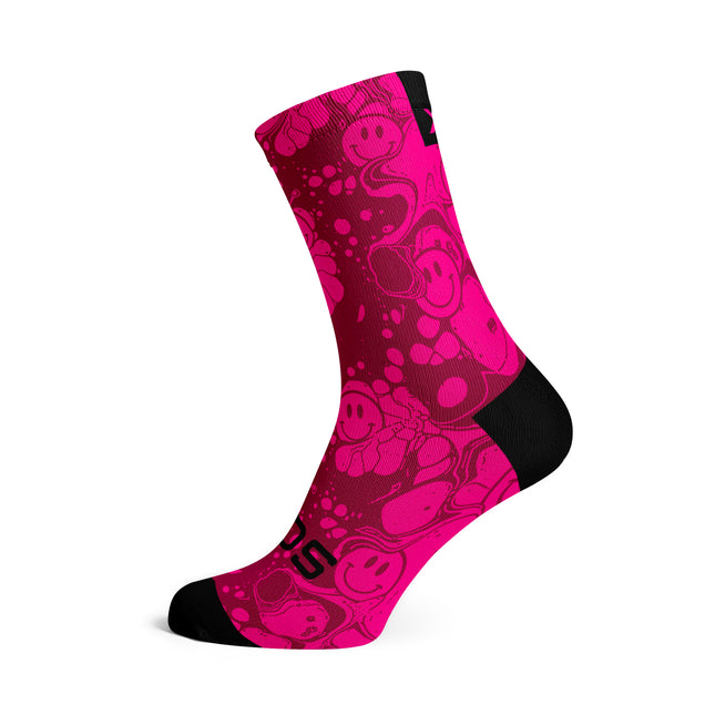 SOX Footwear Bicycle Neon Slide Pink - Size M (US 5-9) - SOX Footwear Performance Socks - 1 Pair