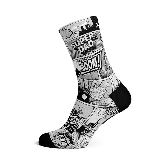 SOX Footwear Bicycle Super Dad - Size L (US 9-13) - SOX Footwear Performance Socks - 1 Pair