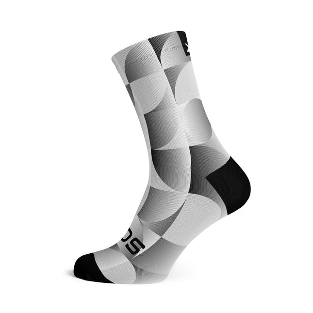 SOX Footwear Bicycle Solid Silver - Size M (US 5-9) - SOX Footwear Performance Socks - 1 Pair
