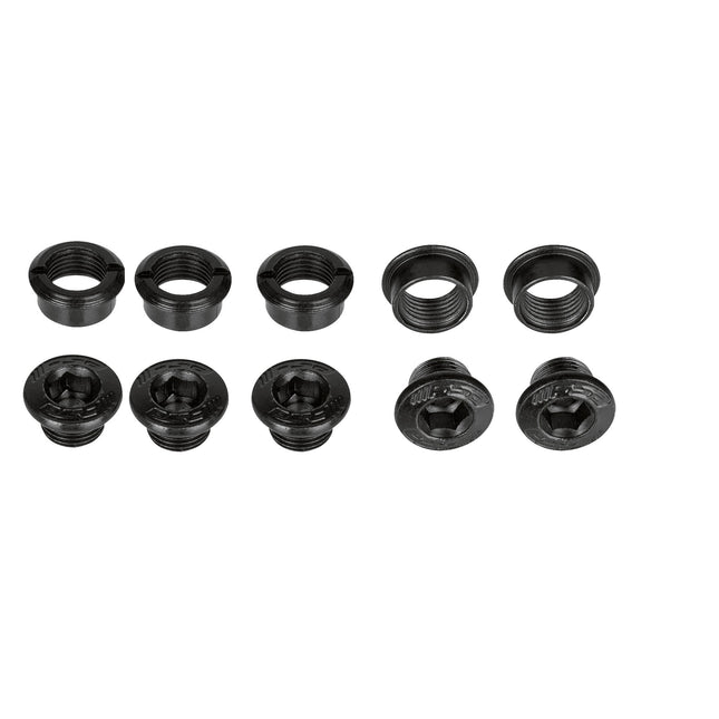 FSA Bicycle Gossamer Pro 1X | Male & Female Bolts x 5 | Black Alloy - FSA Chainring Bolt Kit