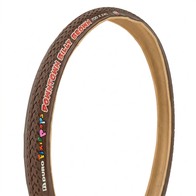 Duro Fixie Pops 700 x 24C Folding Bicycle Tyre - Brown (24-622)