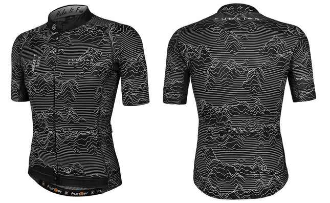 Funkier Cycling BLACK PRO JERSEY - Funkier Rossini, Race Fit, Full Zip, Mens --- LARGE