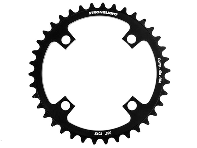 Stronglight Bicycle CHAINRING - MTB "STRONGLIGHT", 38T, 7075 SINGLE RING - 104mm BCD for 4H 9 Speed BK