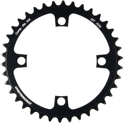 Stronglight Bicycle CHAINRING - E-BIKE "STRONGLIGHT", 38T, 7075 CNC Black - 104mm BCD, 4 Hole. BOSCH Compatible 1st & 3rd Gen. (NOT narrow wide)