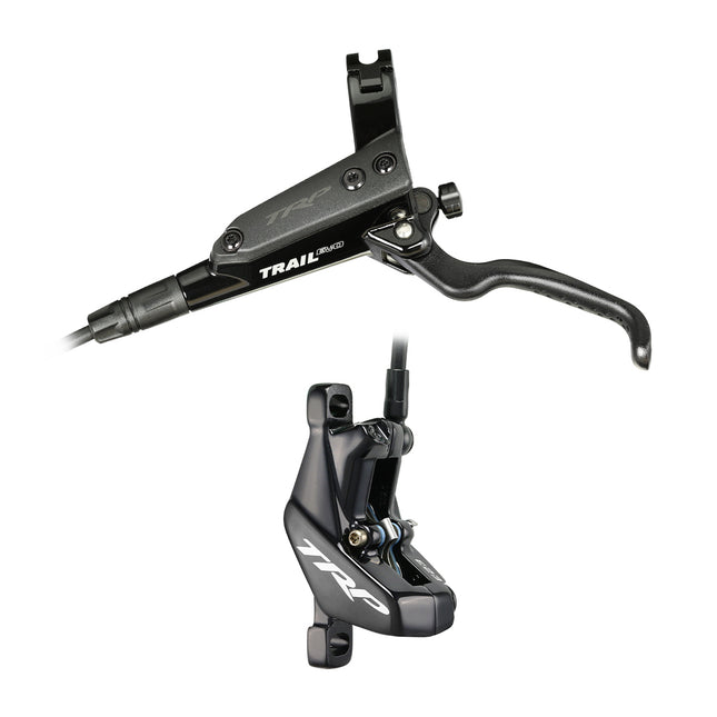 TRP Bicycle TRP TRAIL EVO Hydro Disc Brake Set. Front Only - Gloss Black. 5mm Hose version hydraulic 4-piston HD-M843 Rear (Uses 2.3mm Rotor Only - Rotor not included)