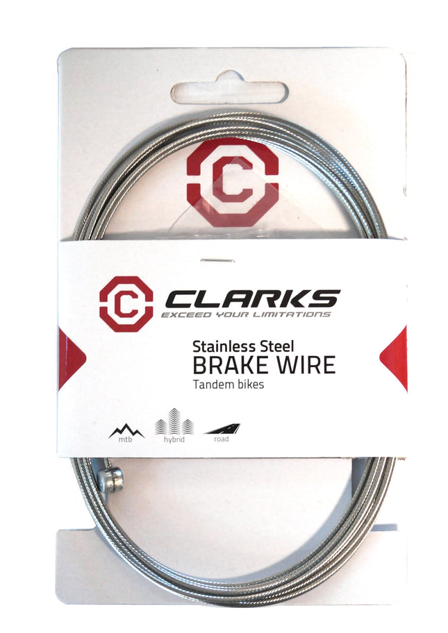 Clarks Bicycle BRAKE INNER WIRE -  Stainless Steel Universal Tandem wire brake cable, 3060mm length, Fits all major systems