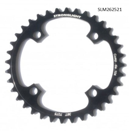 Stronglight Bicycle CHAINRING - MTB "STRONGLIGHT", 36T, 7075 SINGLE RING - 104mm BCD for 4H 9 Speed BK