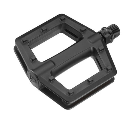 PEDALS - JUNIOR for 16-20" bikes, 1/2" Boron Axle, One Piece PP Body, Ball Bearing, VP Card, Black, 93 x 87mm