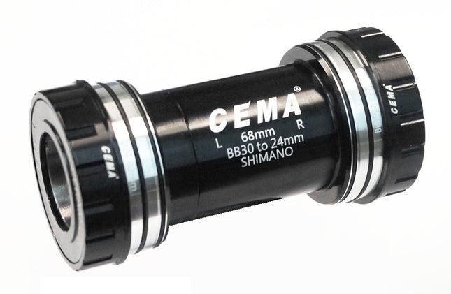 CEMA SRC-BT-BB3024B Ceramic Hybrid BB30 to 24mm Interlock Bottom Bracket Adaptor 68/73mm x 42mm