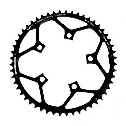 Stronglight Bicycle CHAINRING - ROAD "STRONGLIGHT", 53T, 7075 CNC Black CT2 - 110 BCD, 5 Hole for 10/11 Spd Quality Stronglight product