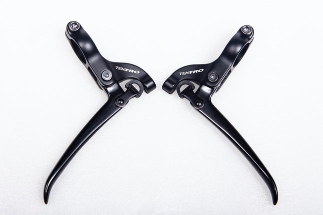 BRAKE LEVERS - Tektro Brake Lever For Flat Bar Road, 3 Finger Type, 22.4mm Clamp, For Canti or Road Caliper, Alloy, ALL Black (Sold In Pairs) (FL750)