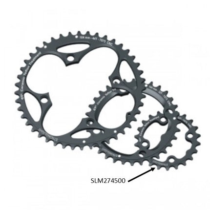 Stronglight Bicycle CHAINRING - MTB "STRONGLIGHT", 22T, 7075 CNC CT2 Black Shimano - 64mm BCD, 4 Hole for 9 Spd