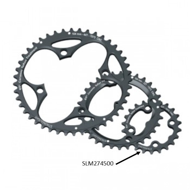 Stronglight Bicycle CHAINRING - MTB "STRONGLIGHT", 22T, 7075 CNC CT2 Black Shimano - 64mm BCD, 4 Hole for 9 Spd