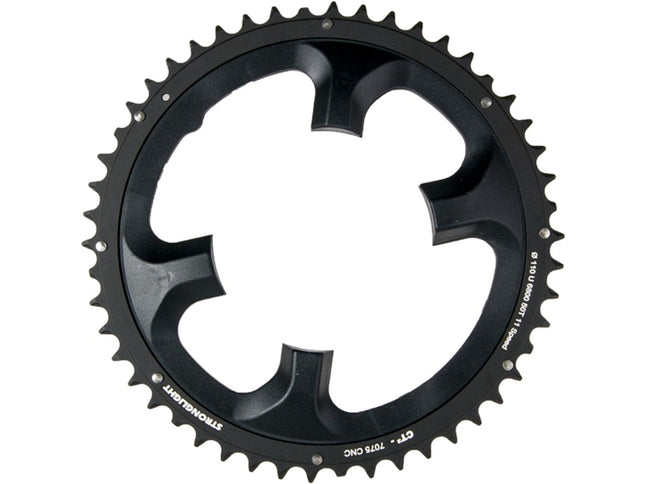 Stronglight Bicycle ROAD CHAINRING SHIMANO ULTEGRA & Di2 - FC-6800 comp.7075-T6 CT² (black)11 Speed. 110 BCD. Outer.50T 4 arms, Quality Stronglight product 273713