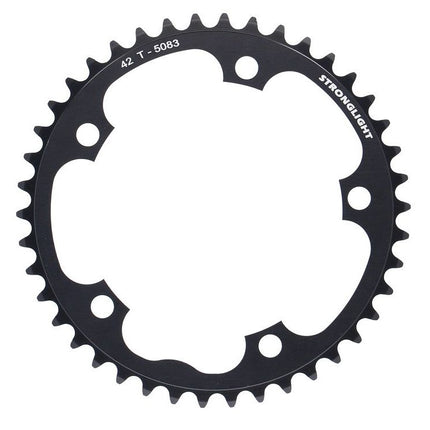 Stronglight Bicycle ROAD CHAINRING, STANDARD TYPE S - 5083 BLACK, 9/10 speed, 130 BCD Inner.42T, 5 arms, A Quality Stronglight product, CHAINRING - 267077 (does not have Pick up points)