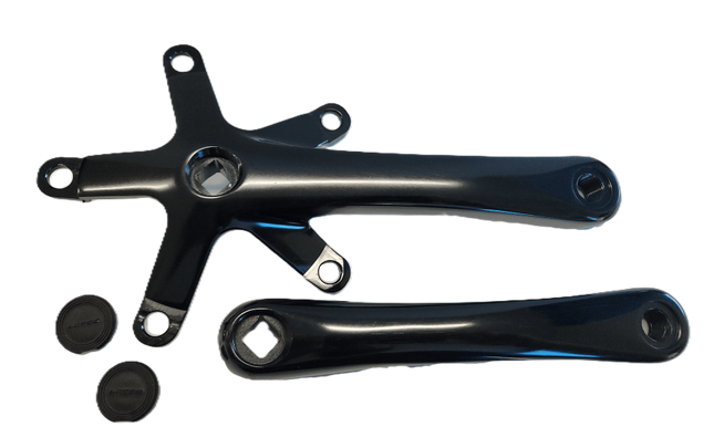 Lasco 2 Piece Single Speed Crankset - 130BCD & 170mm Crank - For 103mm B.B. Black, Alloy