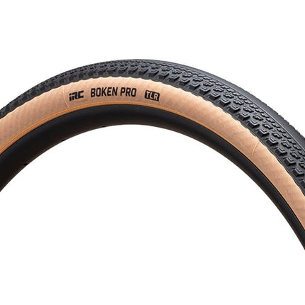 IRC Bicycle "NEW" - 700 x 47C | IRC Boken Pro TLR Gravel Tyre | 47-622 | 120 TPI | 36-44 PSI | Tubeless Ready | Hookless Compatible | Black/Tan