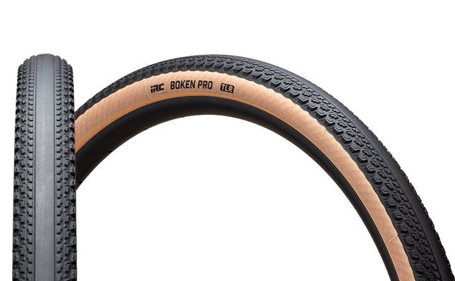 IRC Bicycle "NEW" - 700 x 47C | IRC Boken Pro TLR Gravel Tyre | 47-622 | 120 TPI | 36-44 PSI | Tubeless Ready | Hookless Compatible | Black/Tan