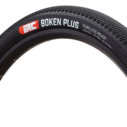 IRC Bicycle "NEW" - 650B x 47 | IRC Boken Plus TLR Multi-Surface Gravel Tyre | 47-584 | 60 TPI | 40-50 PSI | Tubeless Ready | Black