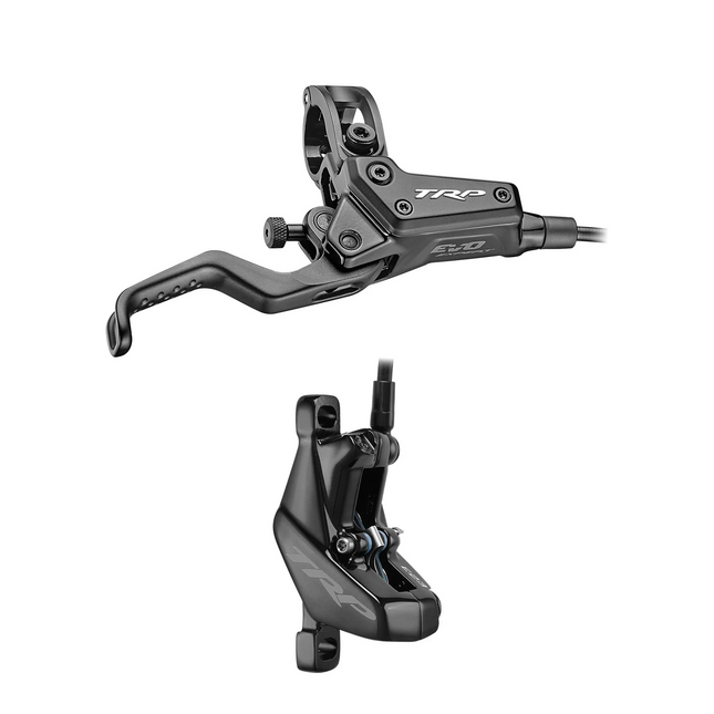 TRP Bicycle "NEW" - TRP EVO Expert Disc brake set, Mod.HD-M8040, front/RH, alloy, hydraulic 4-piston, 1900mm hose, for T: 2.3mm rotor, black.