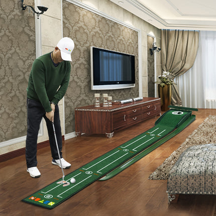 HUAEN 8ft Portable Golf Putting Mat - Indoor/Outdoor Training