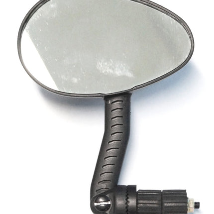 Pro Series Left-Hand Bicycle Mirror with Reflector - End Plug Mount