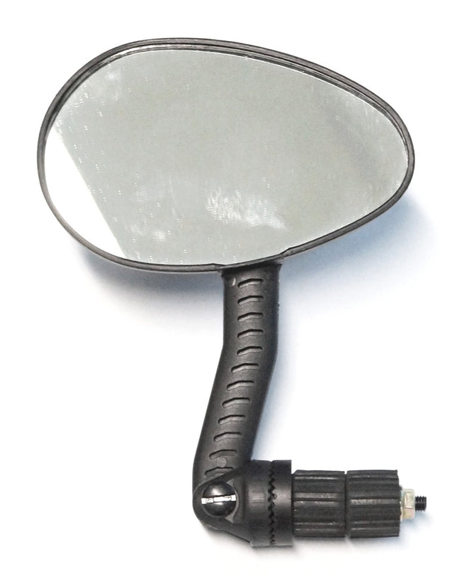 Pro Series Left-Hand Bicycle Mirror with Reflector - End Plug Mount