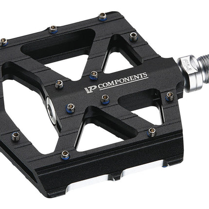 VP PEDALS 9/16" Sealed Bearings, Alloy Body/Cro-mo Axle, Replaceable Pins, BLACK/SILVER