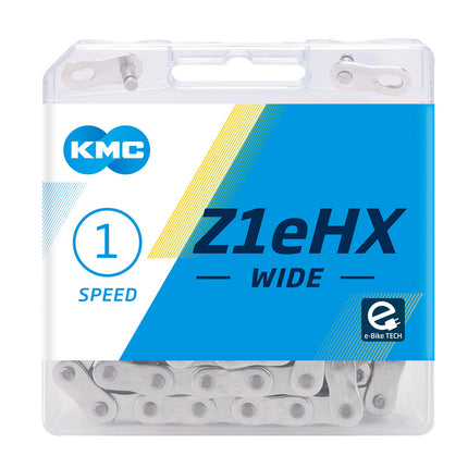 KMC Z1 eHX Single-Speed E-Bike Chain 112L with Connect Link - Silver