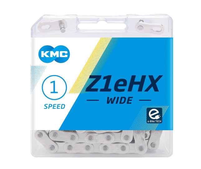 KMC Z1 eHX Single-Speed E-Bike Chain 112L with Connect Link - Silver