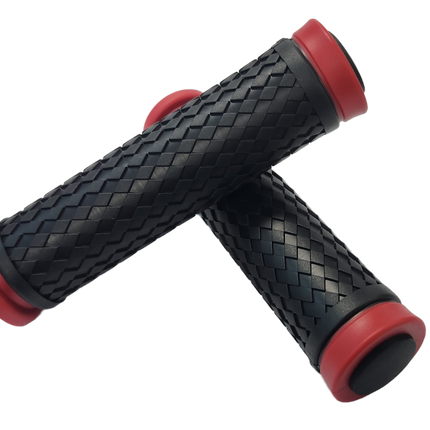 Velo Grips, 130mm w/plugs RED highlights