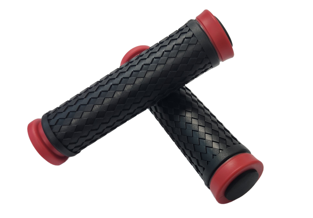 Velo Grips, 130mm w/plugs RED highlights