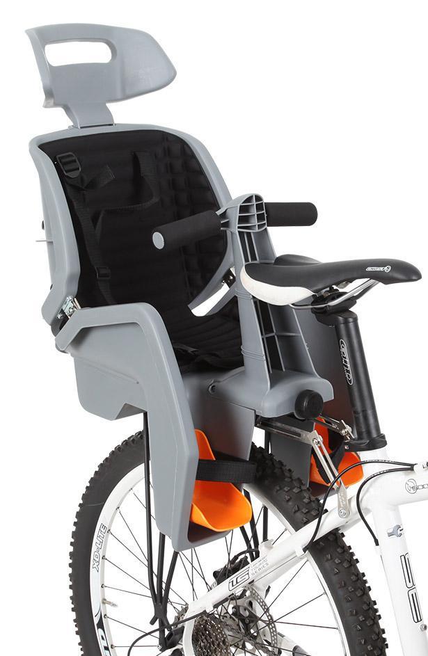 Beto Deluxe Bicycle Baby Seat for 700C Disc Bikes with Black Rack - Grey