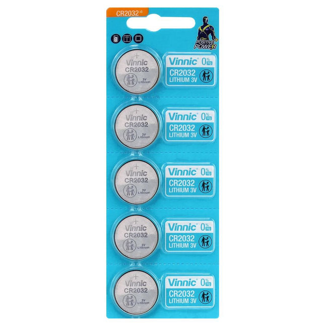 Vinnic CR2032 3V Lithium Button Cell Batteries - 5 Pack