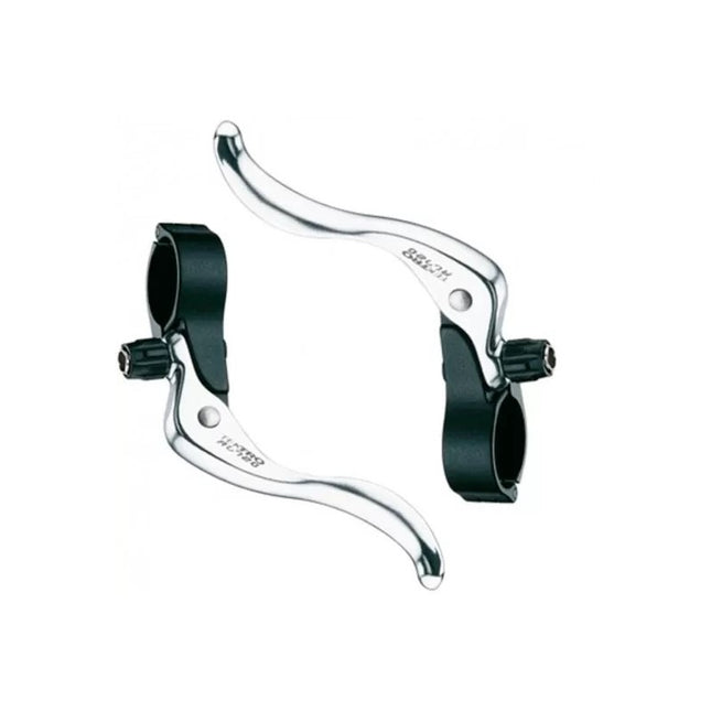 Tektro BRAKE LEVER - Inline Brake Lever, 26mm Clamp, For Road & Cyclo X Bikes, Alloy, Hinged, Silver/Black (Sold In Pairs)