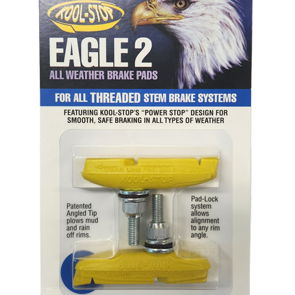 Kool Stop Eagle 2 Threaded Bicycle Rim Brake Pads - Yellow