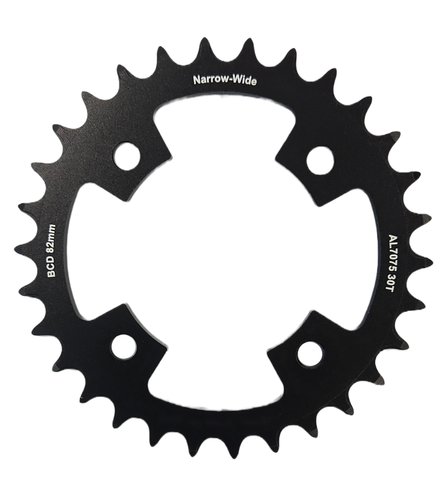 Pro Series 30T AL7075 Narrow-Wide Bicycle Chainring - 82mm BCD Black