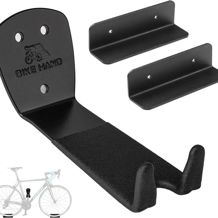 Pro Series Pedal-Mount Bicycle Wall Hanger with Wheel Supports - Black